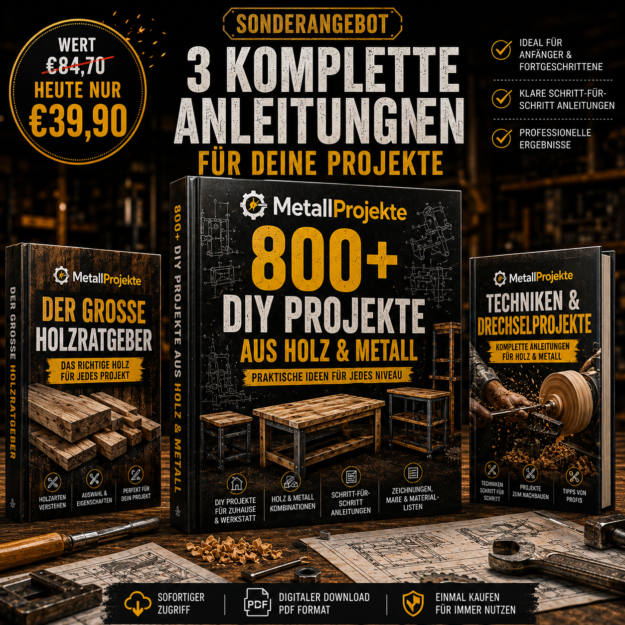 Über 800 DIY-Projekte aus Holz und Metall